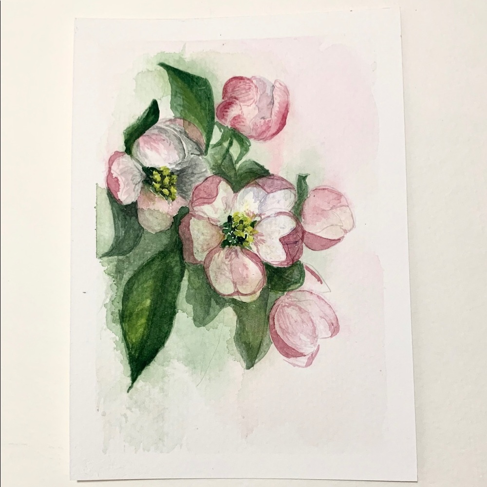 Hand painted watercolor card 🌸🌺🌼